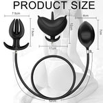 Expand Silicone Inflatable Anal Plug Adult Toys, Oversized Enema Training Butt Plug Anal?Male Sex Toy For Men Women Beginners Black