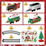 Christmas Railway Train Set With 47.2" Railway Track & 4 Cars Lights And Sounds Railway,Battery Operated Locomotive Engine Play Set Electronic Toys Gift For Kids