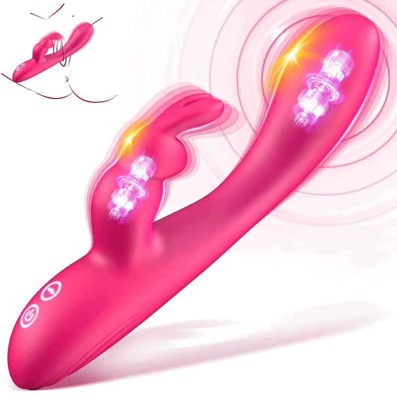 G Spot Rabbit Vibrator Sex Toy - Dual Motors Clitoral Stimulator With 10*10 Vibrating Modes, Rechargeable Body Safe Silicone Rabbit Dildo Vibrator, Ipx7 Waterproof Adult Toys For Women Couple Sex Toys