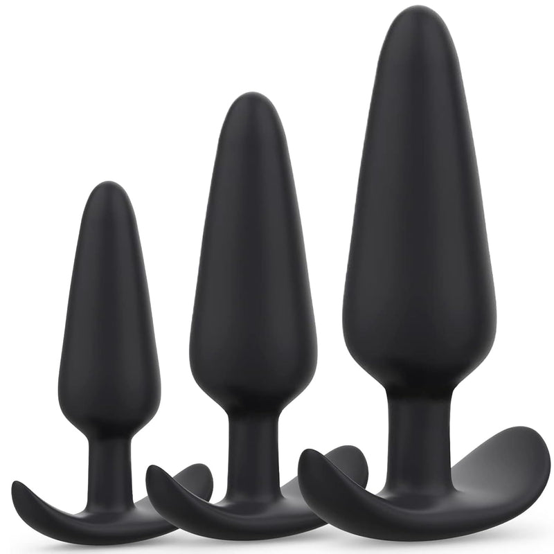 Anal Butt Plug For Comfortable Long-Term Wear 3Pcs Silicone Sex Toys With Flar BlessMyBucket Anal Butt Plug For Comfortable Long-Term Wear 3Pcs Silicone Sex Toys With Flar BlessMyBucket