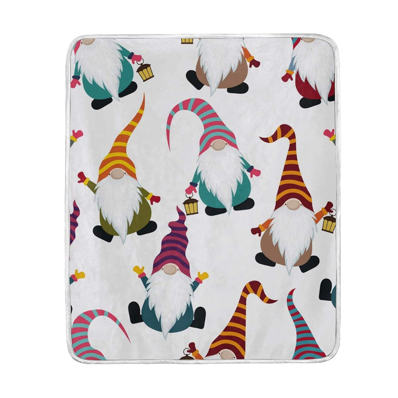 Throw Blanket Christmas Xmas Funny Gnomes Soft Blanket For Bed Couch Sofa Ligh