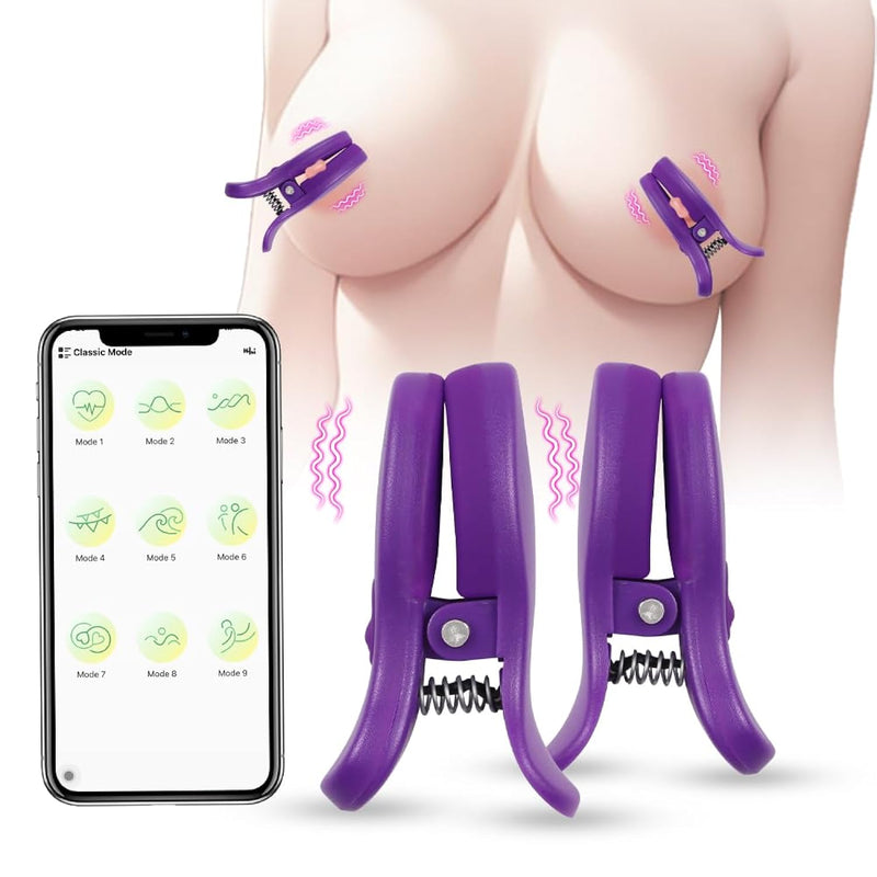 App Nipple Vibrators Sex Toys - Vibrating Nipple Clips Portable Women'S Toys, 10 Vibration Modes, Remote Control Nipple Stimulation Rechargeable Bdsm Adult Toys For Couples