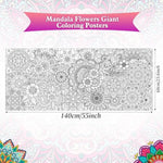 Giant Mandala Coloring Poster, Jumbo Floral Wall Art Craft for Kids & Adults