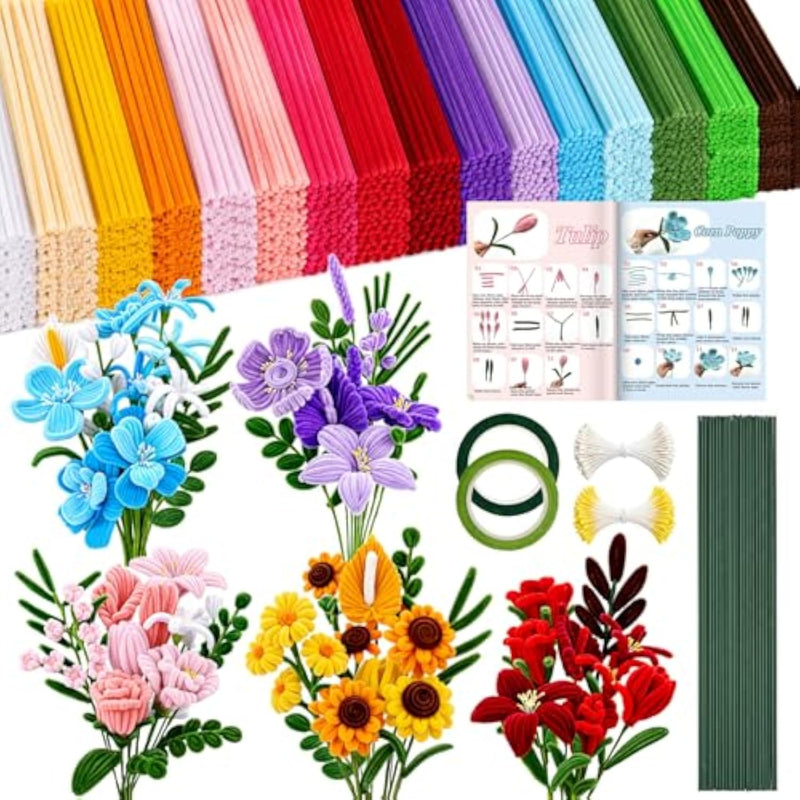 Bulk Pipe Cleaners for Crafts and DIY Projects with Handle