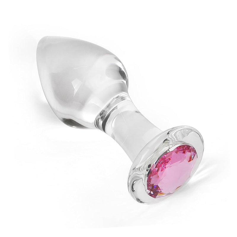 Crystal Glass Anal Plug With Luxury Jewelry Butt Plug Fetish Anus Stimulation Unisex Adult Sex Toy (S)