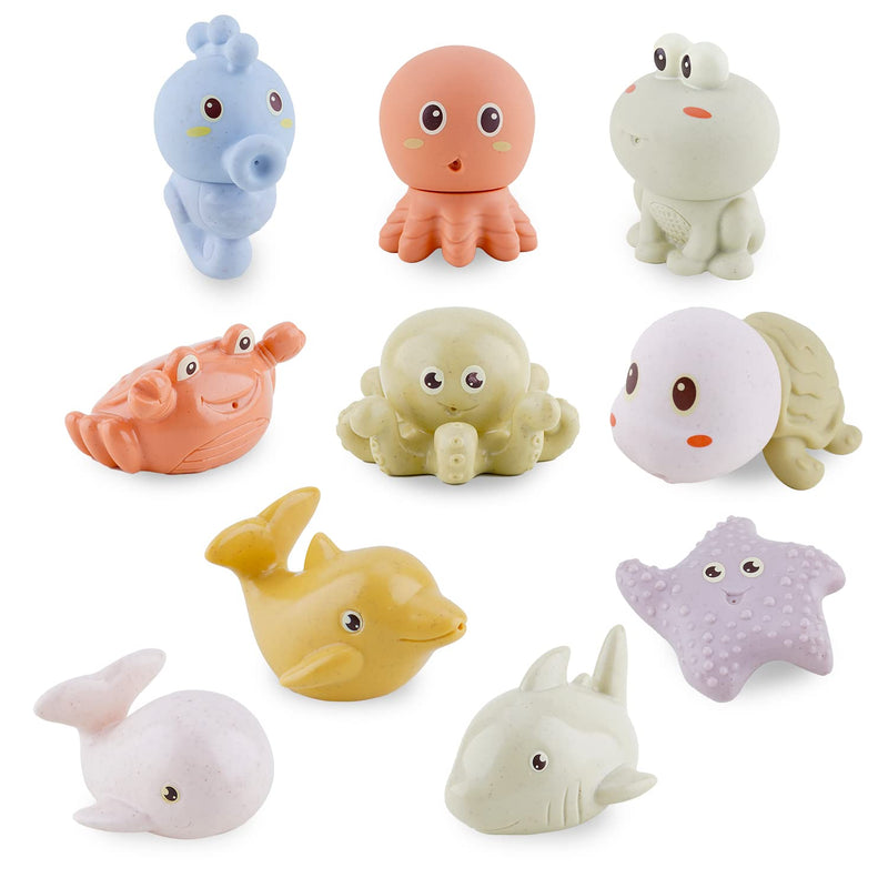 Bath Toys For Babies 6 12 Months 10Pcs Bath Squirt Toys Silicone Ocean Anim