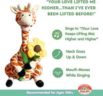 Cuddle Barn - Gerry | Giraffe Animated Stuffed Animal Plush, Neck Grows and Sings Your Love Lifts Me Higher 12 inches