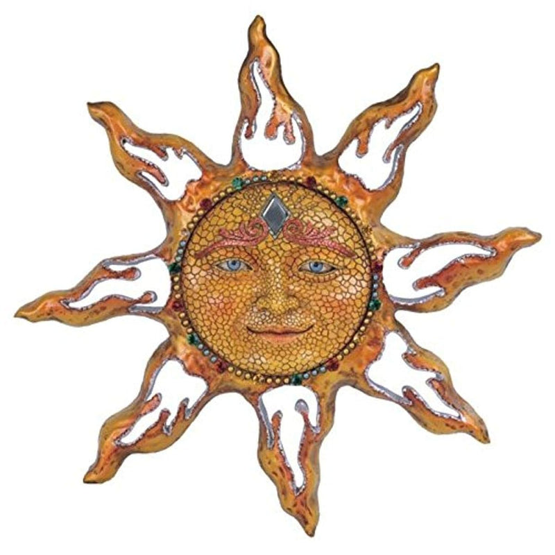 George S. Chen Imports Ss-G-63047 Polyresin Yellow Mosaic Face Sun Wall Plaque