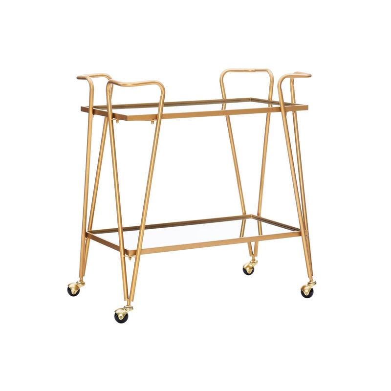 Gina Mid-Century Bar Cart, Gold