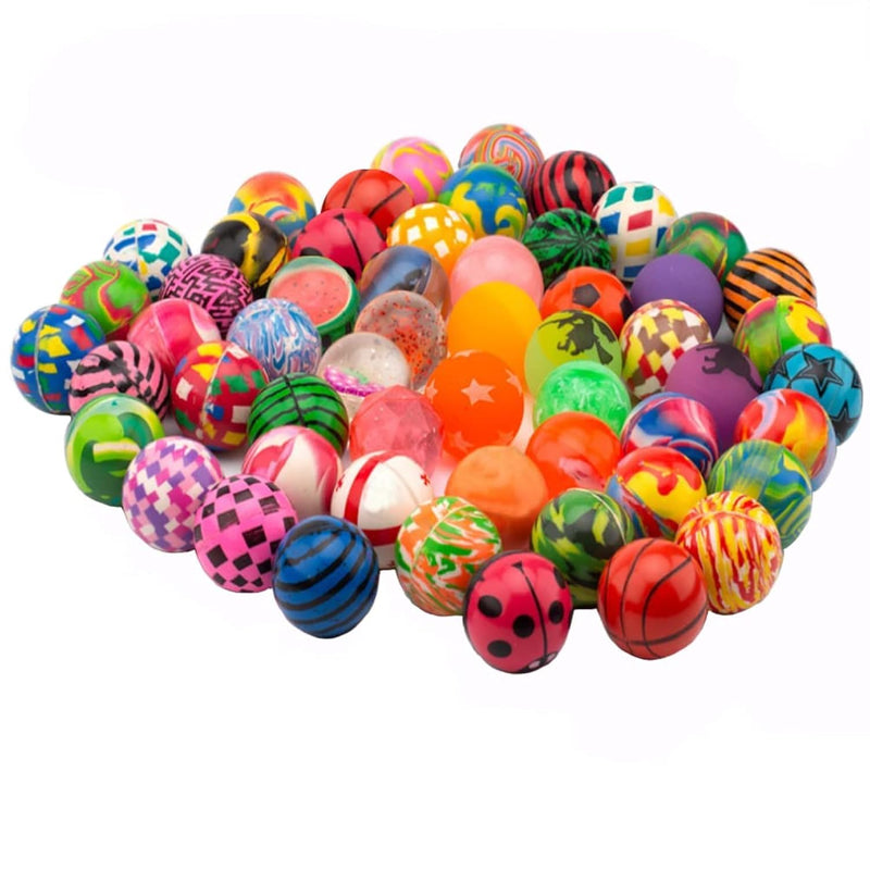 100 Pieces Colorful Bouncy Balls Bulk Mixed Pattern High Bouncing Balls For