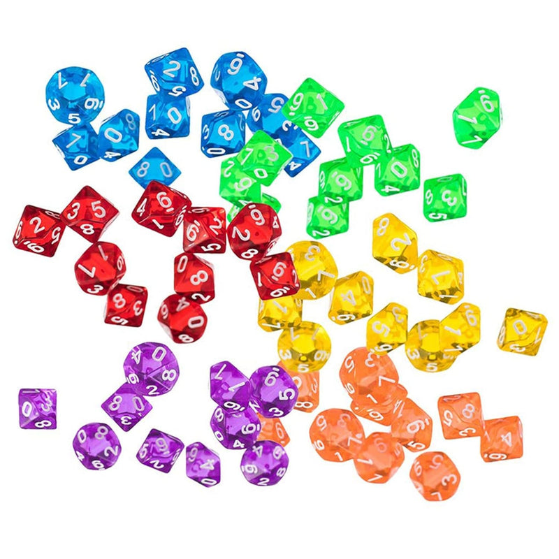 60Pcs Polyhedral Dice D10 Dice Game Dice For Rpg Mtg Dnd Dice Table Games B