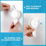 Suction Cup Hooks Reusable Suction Hooks for Shower Wall Vacuum Bathroom Suction Holder Removable Window Glass Door Suction Holder for Bathroom Kitchen Heavy Duty Hooks for Wreath (4 Pack)