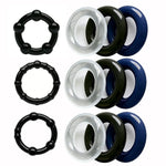 Cock Rings Sex Toys 12Pcs Silicone Penis Ring Multi-Coloured Cockring Cock Sexual Stimulation Device Games For Men Erection Enhancing Long Lasting Stronger Adult Sex Toy(Black) (Black Blue)