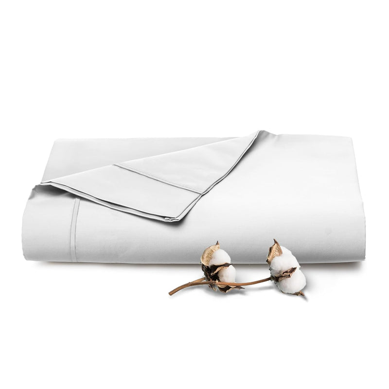 Cotton White Twin Xl Flat Sheet, 400 Thread Count 100% Long Staple Combed Cott