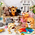 40 Pack Mini Stuffed Jungle Animals In Bulk 4.7 Inch Safari Plush Toys,Lion Tiger Elephant Giraffe Leopard Monkey Hippo Zebra Forest Plush Dolls For Animal Theme Party Favors Classroom Award