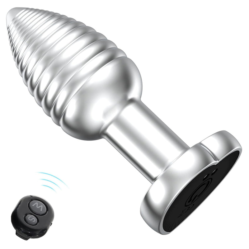Metal Anal Plugs, Vibrating Anal Vibrator Butt Plug With 10 Modes,Stainless Steel Prostate Massager Adult Sex Toys For Men,Women