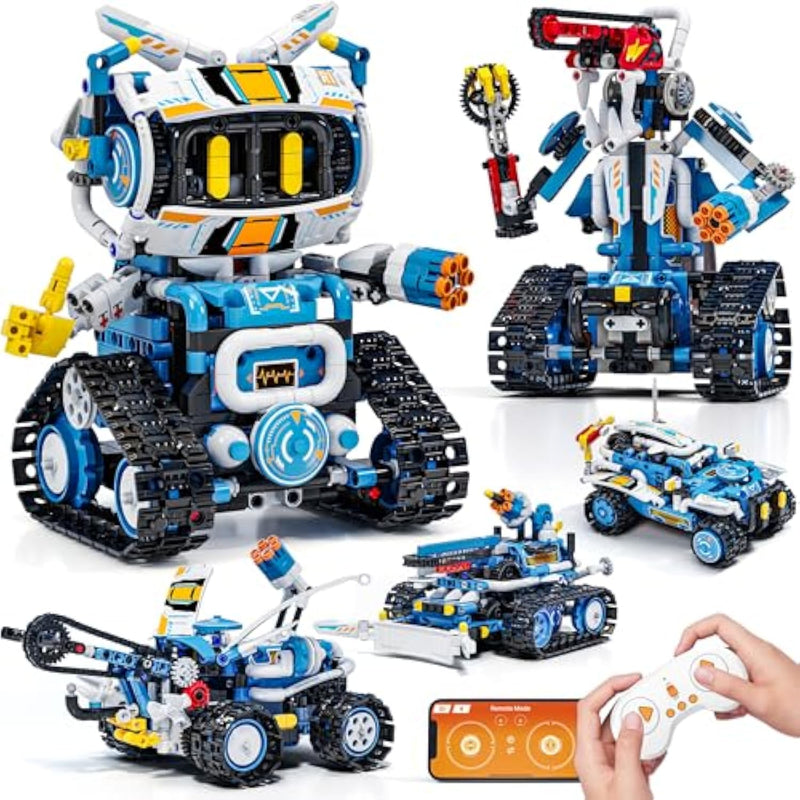 5 In 1 Rc Robot Building Kit, App & Remote Control Robotics Kit, Science Project Kit & Stem Toys For Ages 8-13, Gifts For 8 Year Old Boys Girls