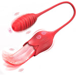 Rose Sex Toy for Women, 2-in-1 Clitoral Vibrator with 10 Modes