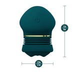 Blush Collection Riana 3.5" Silicone Clitoral Autorub Stimulator - Textured Ridges W/ 10 Deep Stimulating Gliding Rhythmic Motions, Ipx7, Usb Charge - Palm-Sized Women Luxury Adult Sex Toy - Dark Teal