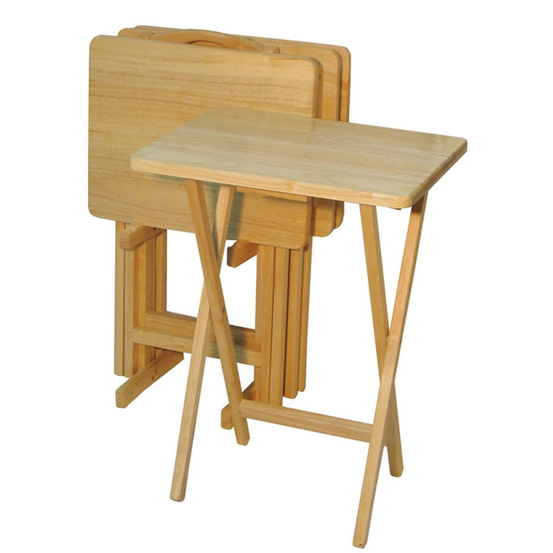 660-40 5 Piece Tray Table Set, Natural