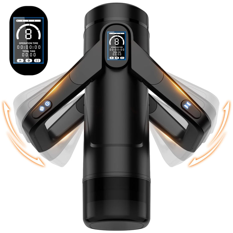 Automatic Male Masturbator Sex Toys For Men - Male Sex Toy With 9 Thrusting & 9 Scrotal Vibrations & Wing Handle Design With Lcd Display Penis Pump, Pocket Pussy Sex Machine, Adult Sex Toys & Games