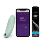 Melt 2 Sage Clitoris Vibrator Personal Massager & Pjur Aqua Water Based Personal Lubricant 3.4 Fl Oz - Sex Toys For Women Bundle