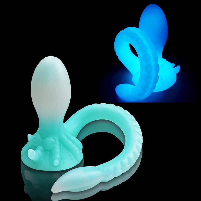 Monster Small Knot Long Tentacle Dildo Butt Plug Silicone Double Ended Octopus Fantasy Dildo With Suction Cup Light Up Anal Plug Ease Trainer Gay Adult Sex Toys & Games For Women12'' (L)