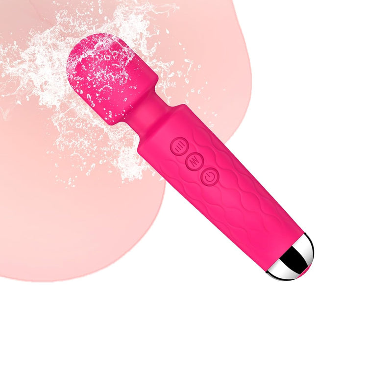 Vibrator Wand,Adult Sex Toy Wand, G Spot Dildo, Clit Vibrator, Sex Vibrators,Clitoris Stimulation,With 8 Speeds & 20 Patterns, Quiet,Fully Waterproof,Vibrating Wand For Her Pleasure (Rose Red)