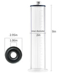 Penis Pump Vacuum Cylinder 9 * 2In With 1 Black Silicone Base Ring