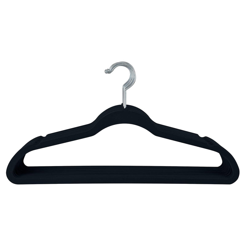 10 Super Slim Velvet Huggable Hangers In Black