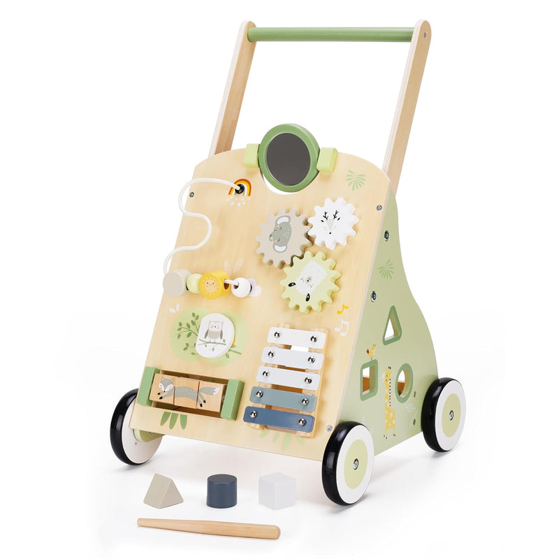 Wooden Baby Push Walker And Toddler Pull Learning Activity Toy Develop Moto