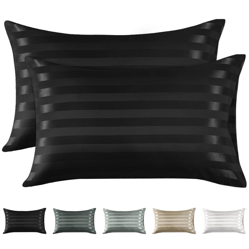 Lirex Satin Pillowcase 2-Pack, King Standard Size Satin Pillowcase Soft Solid