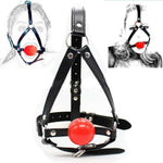 Silicone Ball Gag Open Mouth Gag Headwear Bdsm Bondage Blindfold Harness Restraints Sex Toy ? (B)
