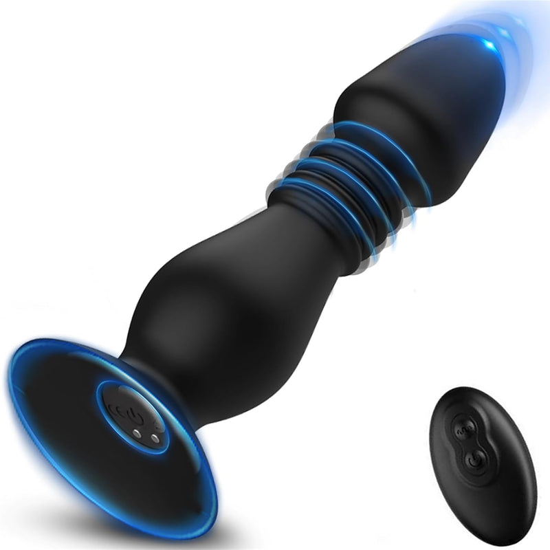 Thrusting Anal Vibrators Anal Plug Sex Toys Remote Control Vibrating Butt Plug With 10 Vibrations And 10 Thrust Modes And Powerful Suction Cup Prostate Massager For Men Women Couples Adults