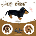 Dogs Stuffed Animals,16”Dachshund Stuffed Animals Toys Plush Dog Stuffed For Kids,Girls,Boys,Pet,Soft Cuddly Plush Toy Realistic Dog Toys As Birthday Gift (Black)