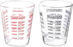 Shot Glasses Measuring cup Espresso Shot Glass Liquid Heavy Glass Wine Glass 2 Pack 26-Incremental Measurement 1oz, 6 Tsp, 2 Tbs, 30ml (Black and Red)