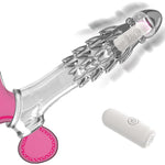 Penis Sleeve, Vibrating Penis Extender Sleeve & Monster Cock Sleeve With 10-Speed Vibrating, Cock Ring, Juguetes Sexuales - Penis Vibrator, And Cock Sleeve For Men | Sex Toys (Clear)