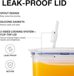 Aqua Fridge Door Water Jug with Handle BPA Free Plastic Pitcher with Flip Top Lid Perfect for Making Teas and Juices, 2 Quarts, Clear