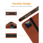 Case For Ipad Pro 11 Inch 4Th/3Rd/2Nd/1St Generation 2022/2021/2020/2018,Premium Pu Leather Folio Stand Cover With Hand Strap,Fit Ipad Air 4/5 - Auto Wake/Sleep,Multiple Viewing Angles, Brown