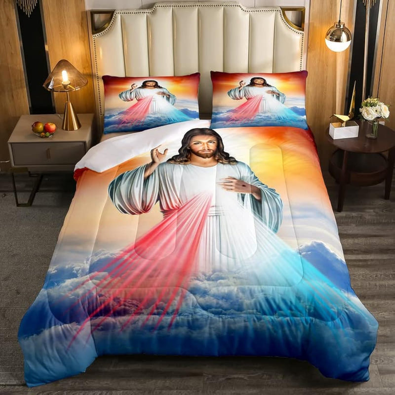 Jesus Comforter Set, Christian Easter Duvet Sets Full Size For Teens Adult Wom