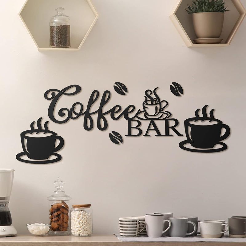Metal Coffee Bar Sign Rustic Coffee Bar Hanging Wall Decor Coffee Signs For Co