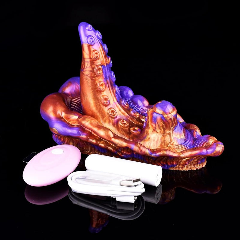 Female Masturbation Vibrator For Lesbian, Very Soft And Stretchable, With Multiple Vibration Modes Remote Control Silicone Clitoris Vibrator Adult Sex Toy (N-Dpv5159)