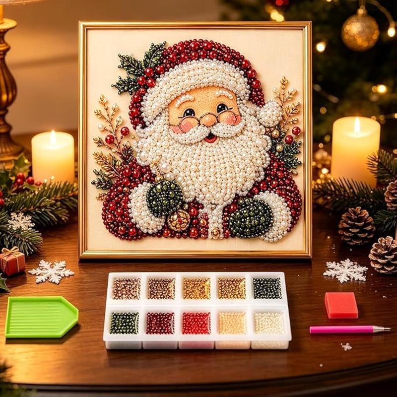 Christmas Pearl Diamond Art Kit for Adults, DIY Gem Craft for Beginners