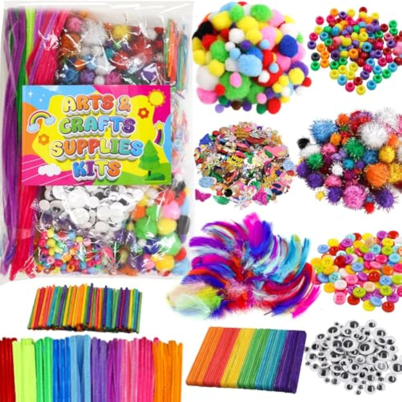 Treasure Cove Arts and Crafts Supplies Kit for Kids - 1850 Pieces