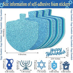 224 Pcs Hanukkah Foam Stickers, Dreidel, Menorah & Candle Glitter Craft Set