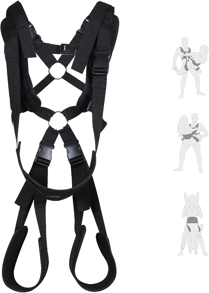 Adjustable BDSM Restraint Harness for Couples with Support Straps
