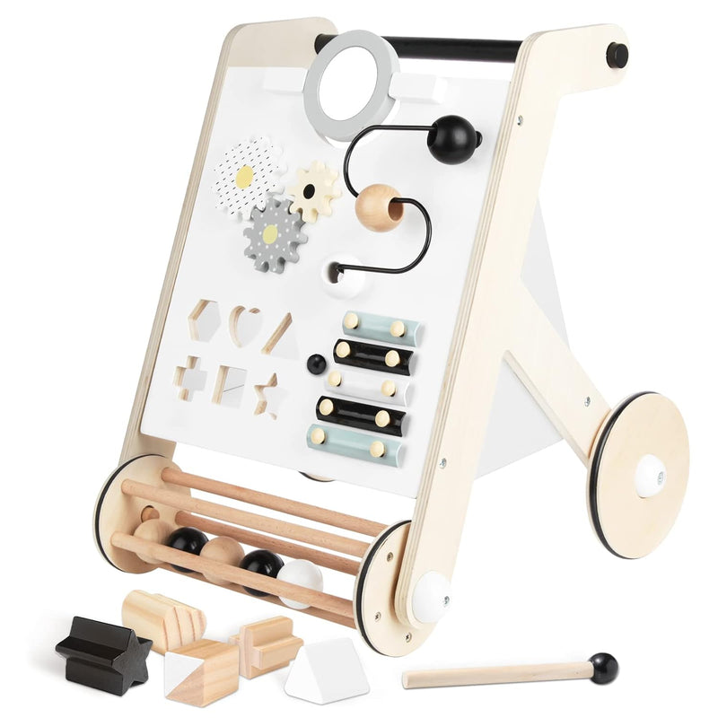 Wooden Baby Walker Push And Pull Learning Activity Walker With Roller For B
