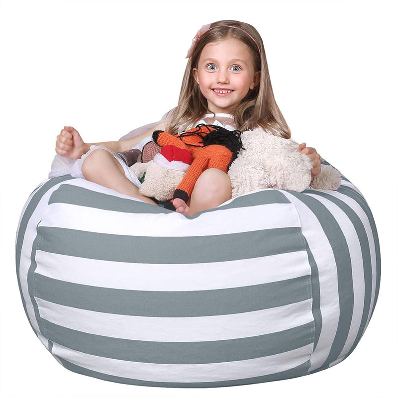 Stuffed Animal Storage Bean Bag Chair Cover For Kids | Stuffable Zipper Beanba