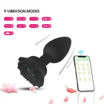Rose Anal Plug Sex Toys Vibrator For Women With 10 Vibrating Rotating Modes, Anal Sex Toy Adult Toy For Women - Black