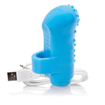 Charged Fingo Vooom – Blue Finger Vibe – Waterproof, Discreet Mini Clitoral Toy For Women – 10-Function Bullet Massager